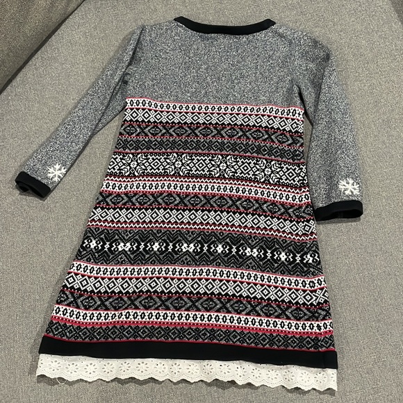 Hanna Andersson Gray Black Snowflake Sweater dress - Picture 9 of 12